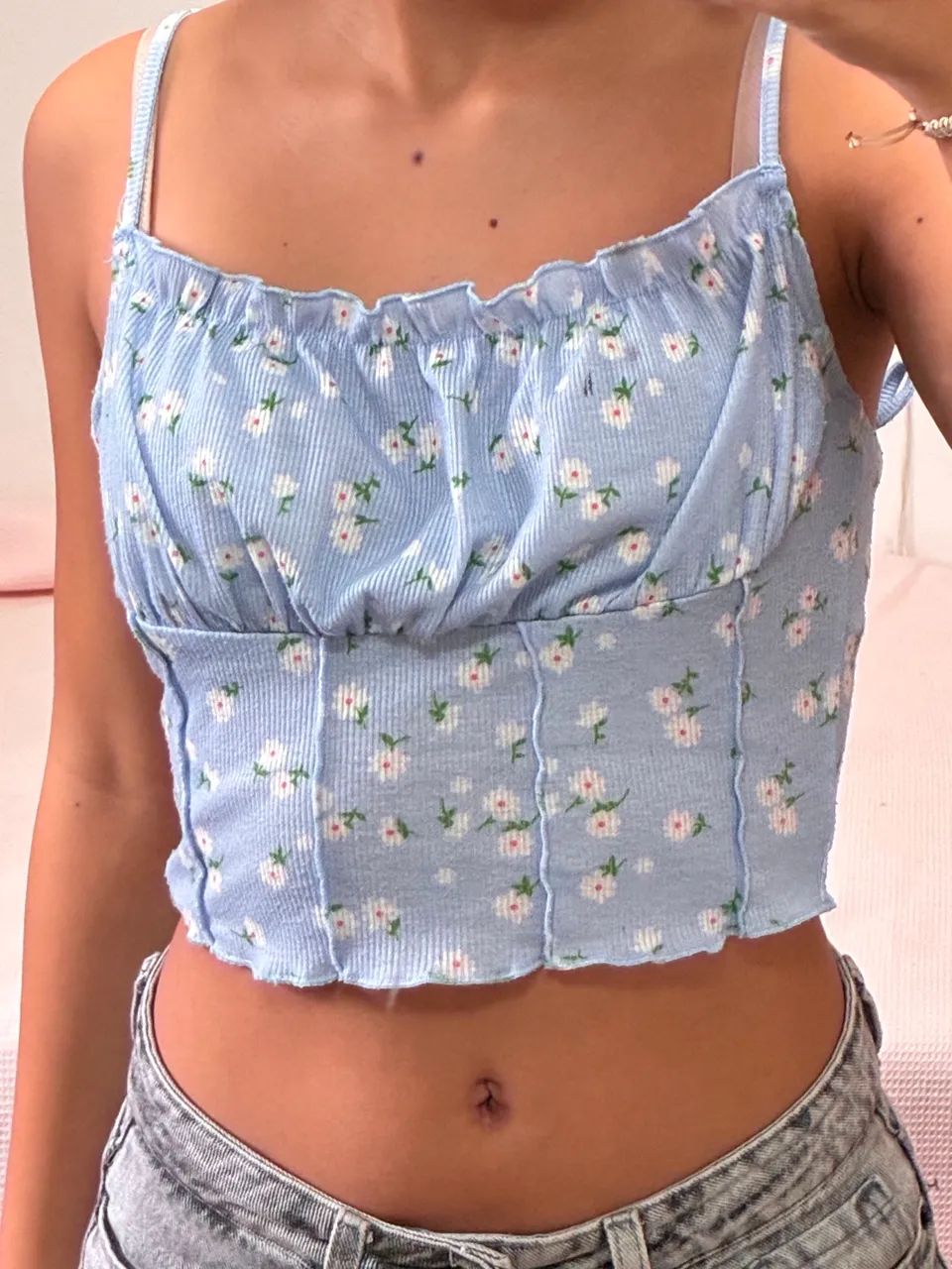 Blusinha Florida Aesthetic Azul Bebê 