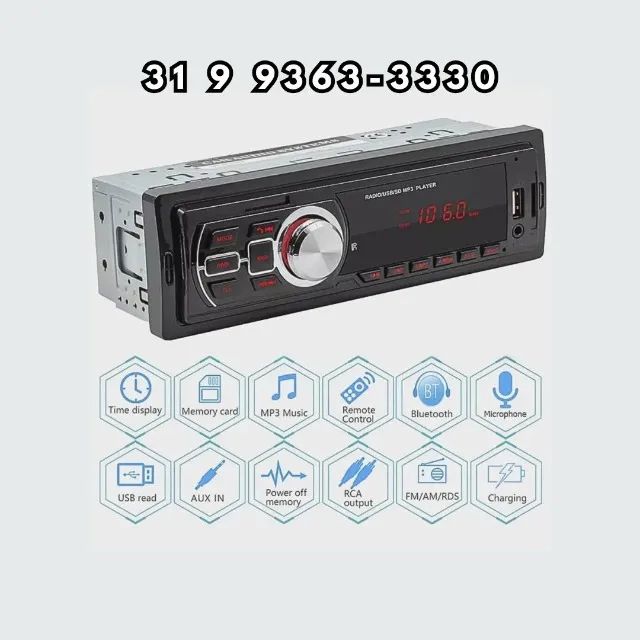 Rádio Automotivo MP3 USB SD Bluetooth - Entrega ou Retirada - Certificado Anatel