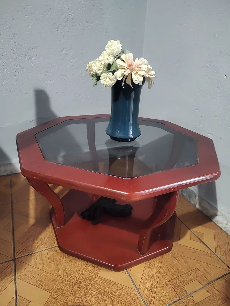 Mesa de centro madeira e vidro
