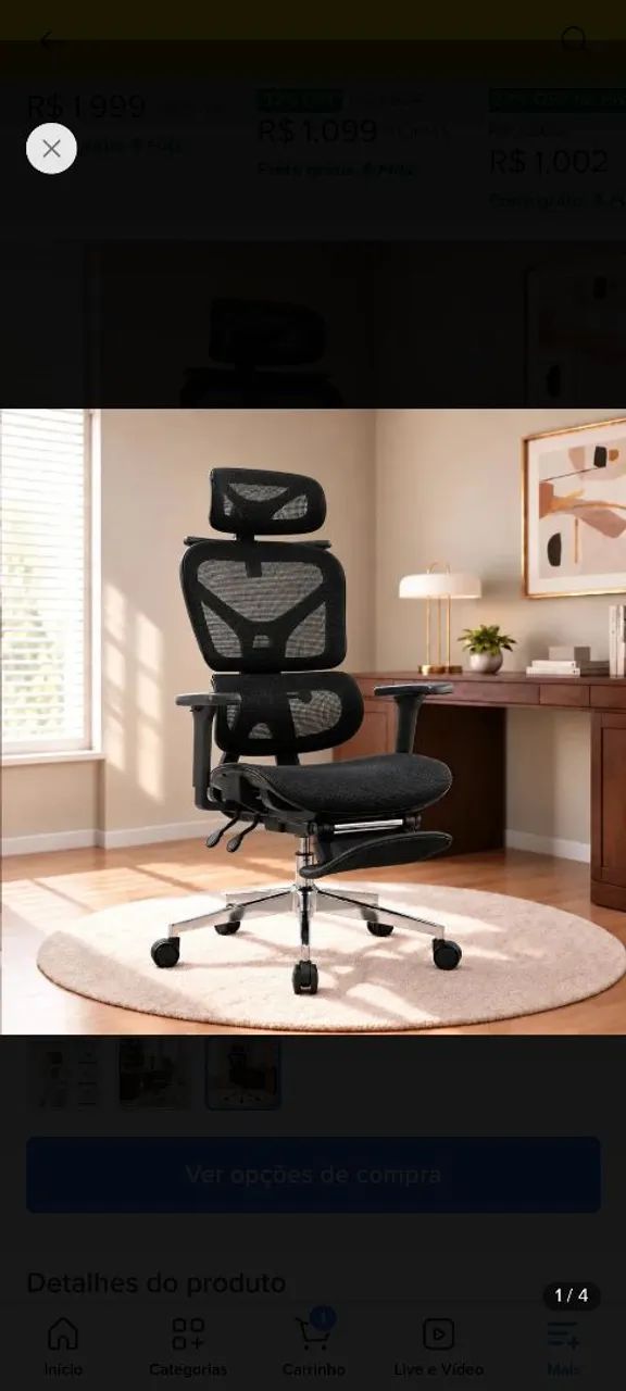 Cadeira ergonômica Sweet Studio NOVA de fabrica  - Foto 4