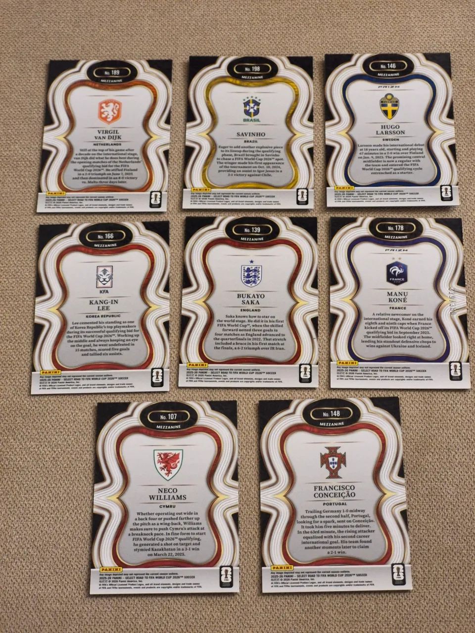 8 Cards Panini Select - Road to FIFA World Cup 2026 - Foto 2