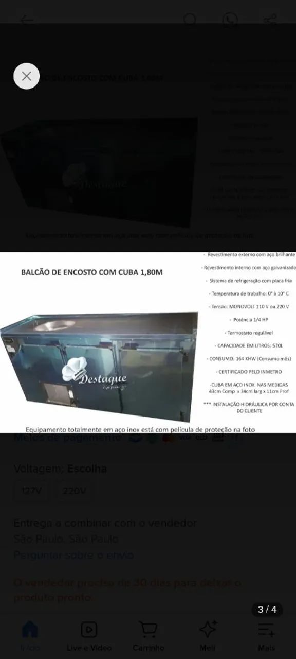 Freezer balcão com cuba de pia (220v). - Foto 3