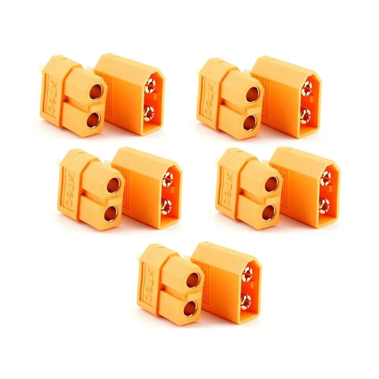 5 Pares de Conector XT60 Macho e Fêmea Para bateria /esc de Aeromodelo