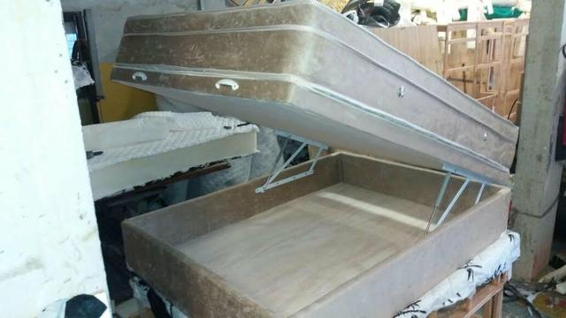 Cama casal / viuva completa box baú e colchão - Foto 2