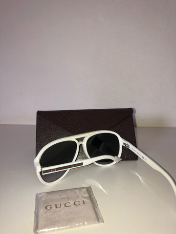Óculos Escuros GUCCI Aviador Branco - Foto 3