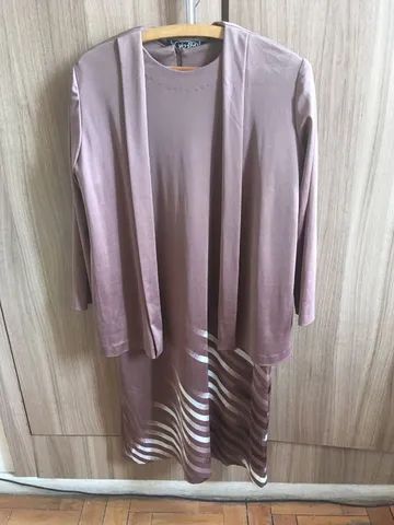 Conjunto Vestido midi e cardigan aberto Vizard - Foto 3