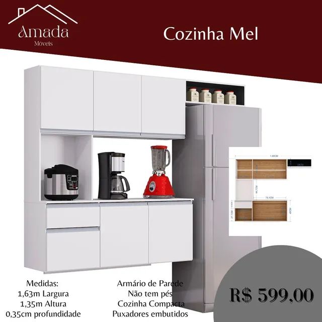 Armário de cozinha Ruby apenas 599,00 , Entrega  em 3 dias  - Foto 3