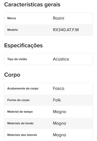 VIOLÃO ROZINI AÇO - FOLK - Foto 3
