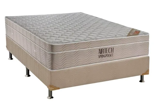 Cama Box Casal Colchão De Molas Ensacadas Ortobom 138cm Super Linda Nova