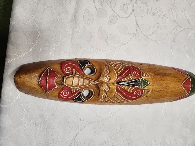 Trio de máscaras em madeira maciça  importadas  - Foto 5