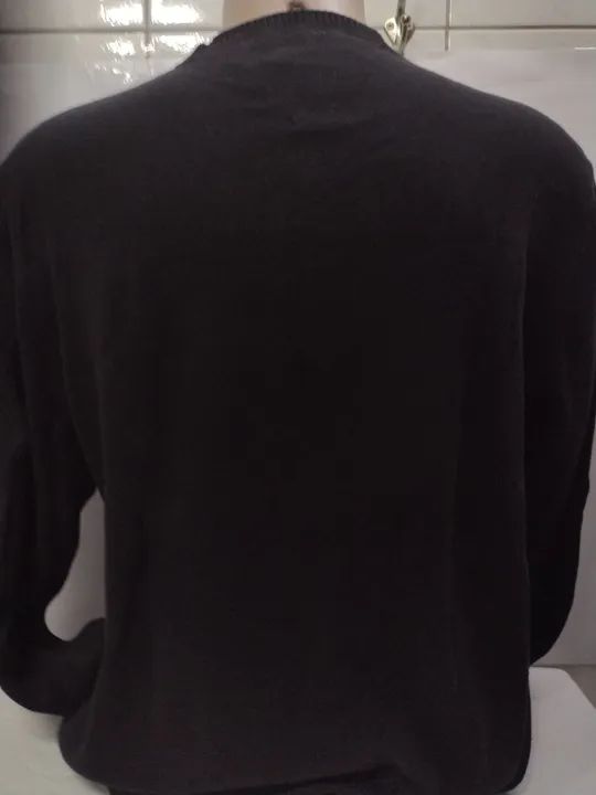 Suéter Tommy Hilfiger XG preto 100% algodão em ótimo estado . Original - Foto 3