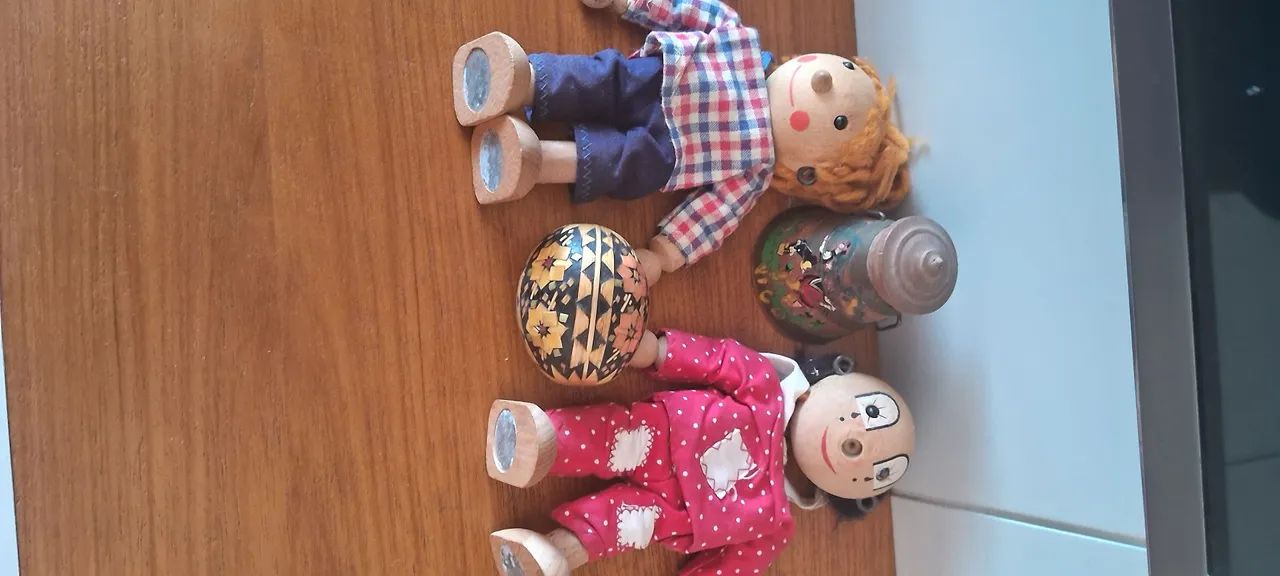 Colecionismo 2 Fantoches Antigos em Madeira  - Foto 6