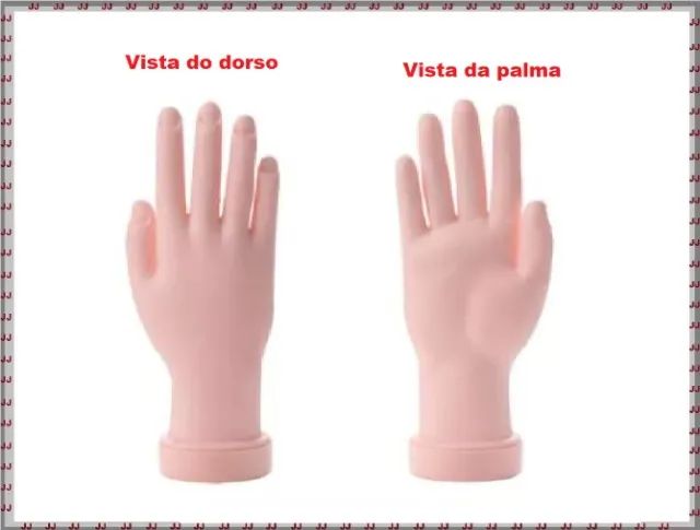Mão de silicone e plástico para treino de pedi-cure e unhas de gel - Foto 4