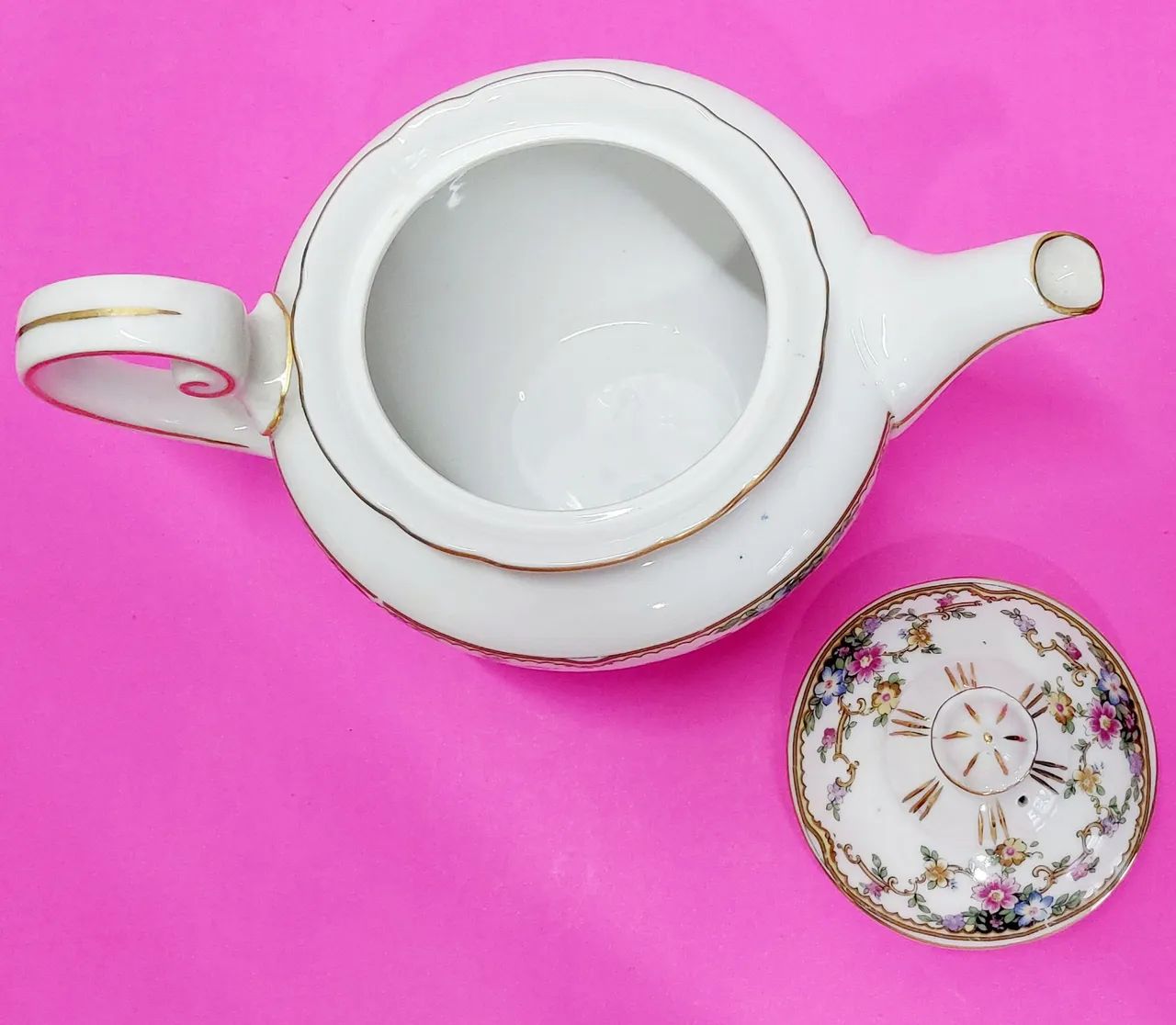 Bule De Chá Porcelana Thum Czechoslocakia Floral - Foto 5