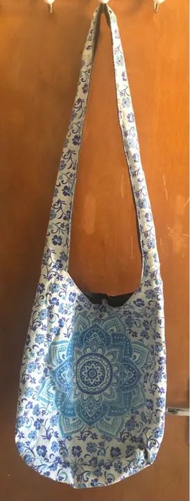 Bolsa azul de algodão 