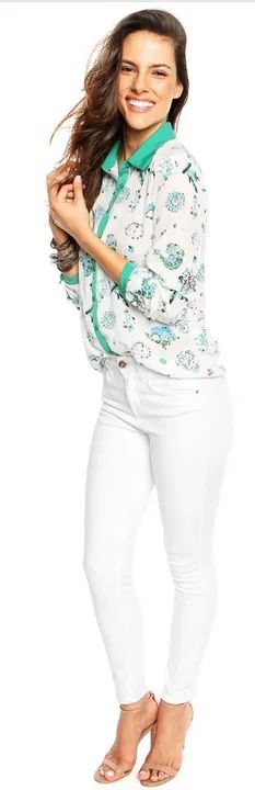 Camisa Manga Longa Estampada com detalhes Verde