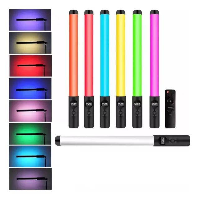 Bastão de Luz LED de Preenchimento RGB com Controle Remoto - Preto 110V/220V - Foto 2