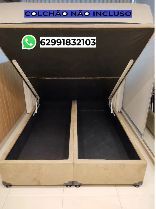 Cama Box Baú Queen size com estrutura reforçada 
