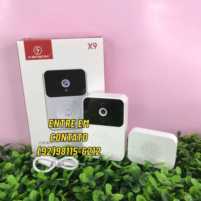 Campainha com Camera sem Fio Wifi Inteligente Kapbom- X9-Entregas 9h as 22h - Foto 3