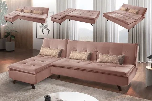 Sofa Cama Milano 3Lgs com Chaise Jolie - Foto 4