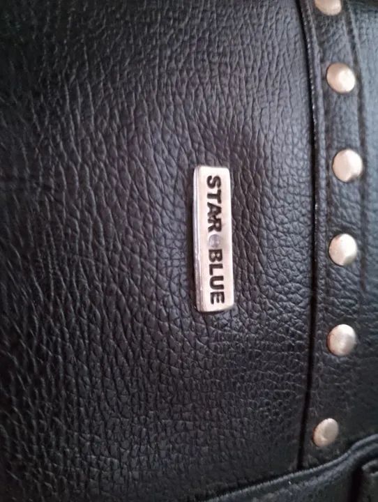 Bolsa de mão Star Blue preta, couro NOVÍSSIMA  - Foto 4