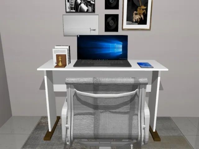 Mesa Multi Clean. Base Imbuia Em Madeira Maciça. L68cm x P35cm x A74cm - Foto 2