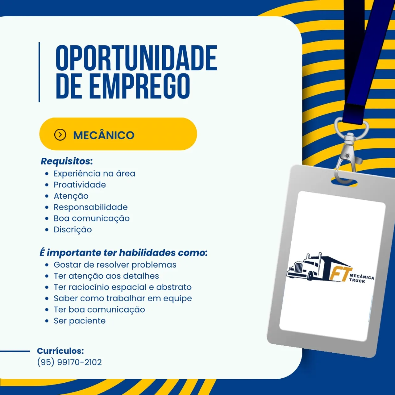 CONTRATA-SE MECÂNICO