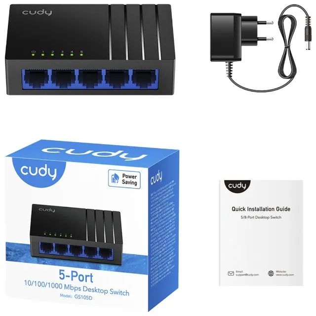 Switch 5 Portas Cudy GS-105D 10/100/1000Mbps - WZetta - Foto 4