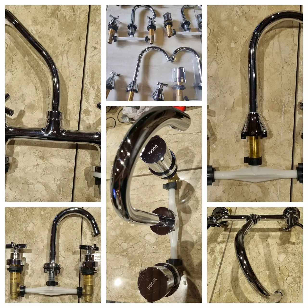 Torneira para Cozinha e banheiro Dupla de Metal Cromado - Foto 4