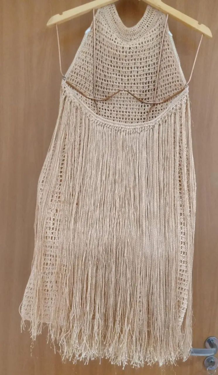 Vestido de Crochê com Franjas - Foto 2
