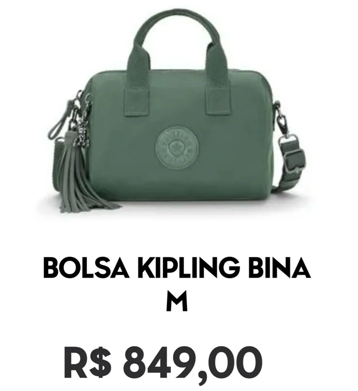 Bolsa Kipling Bina M Verde
