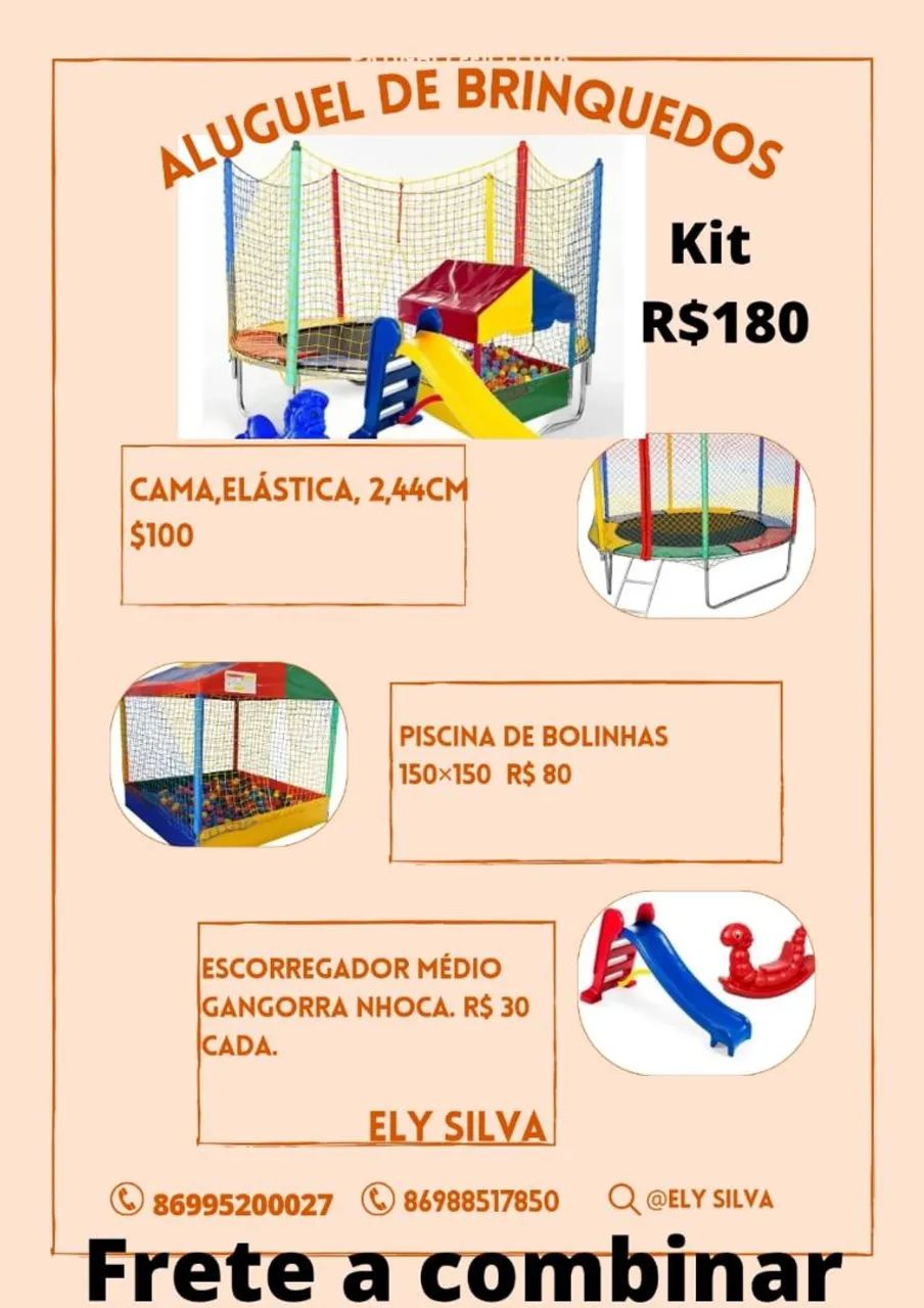 Aluguel de brinquedos. 