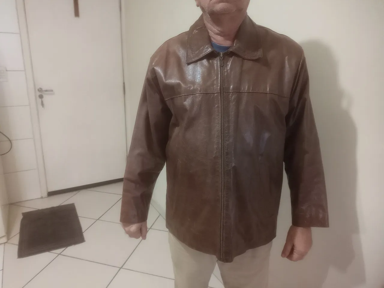 Jaqueta de Couro Marrom