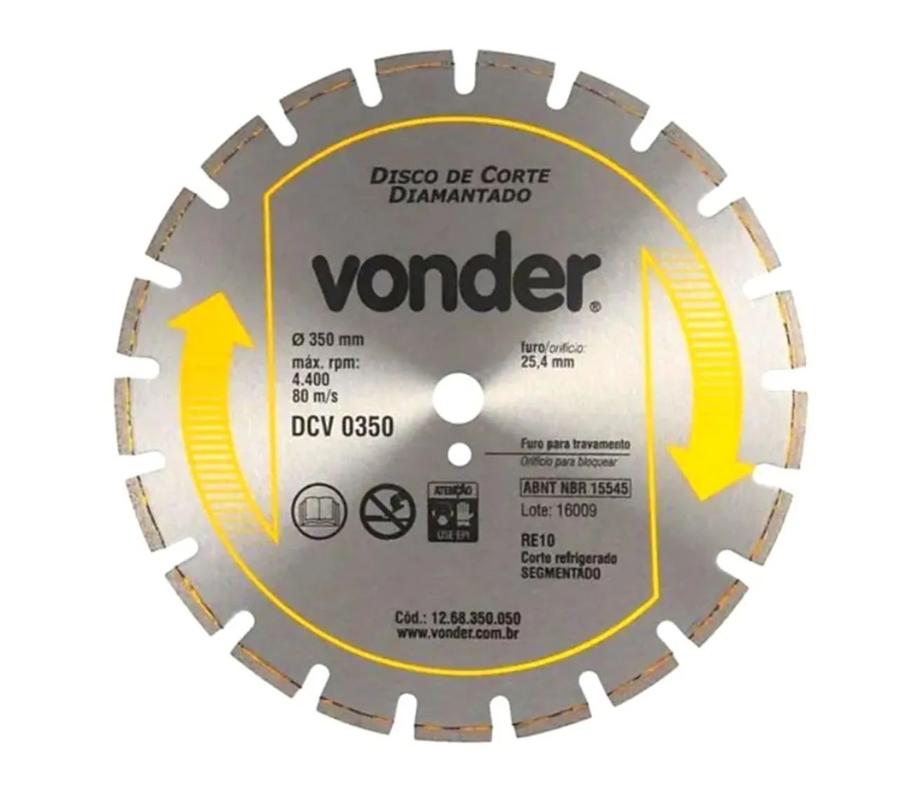 Disco Diamantado 350 mm Asfalto/Concreto DCV 0350 VONDER - Foto 2