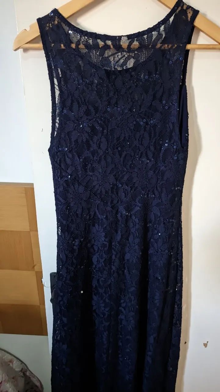 Vestido de renda azul marinho tamanho P - Foto 5