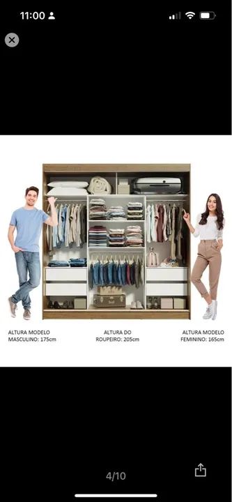 2 Guarda-roupas - Casal e solteiro porta de correr - rústico com cinza - Foto 5