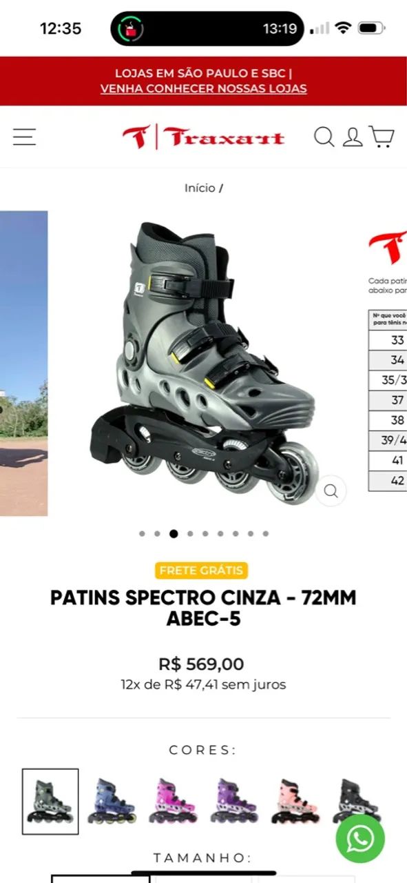Patins Inline usado 1x novo n36/37 - Foto 4