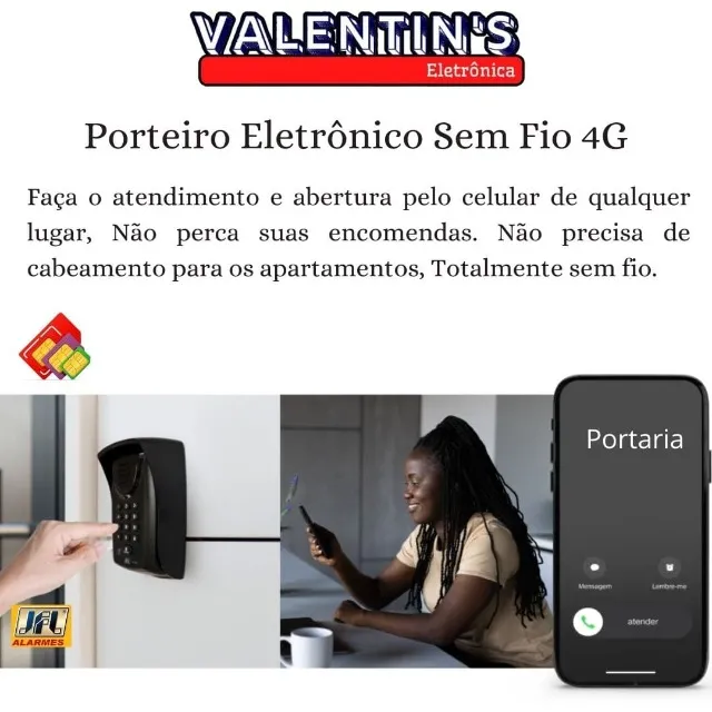Interfone Condominial Sem Fio 4G JFl