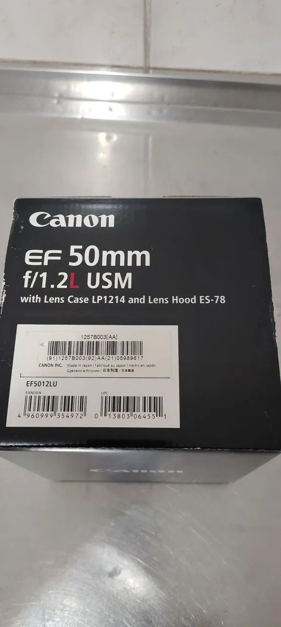 Lente Canon EF 50 f/1.2L USM