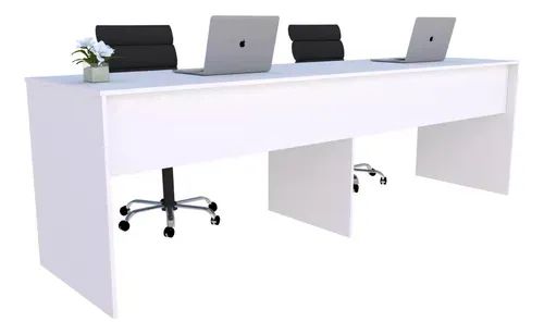Mesa Para Escritório 240cm Branco Usada 3 meses - Foto 2