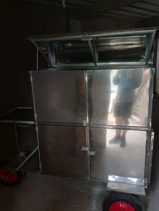 Carrinho de comida inox 4 portas