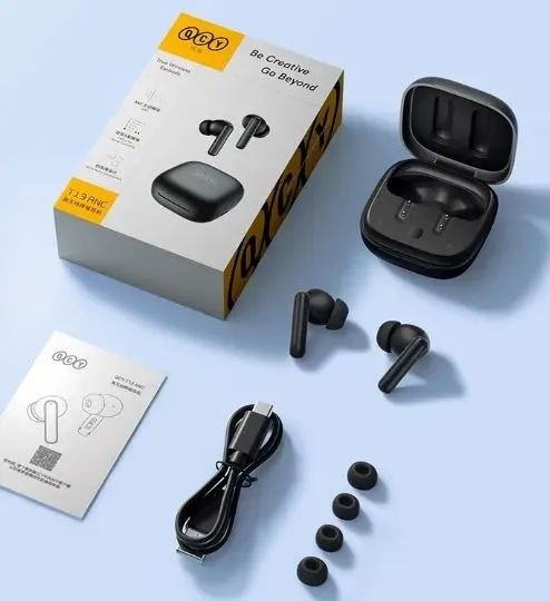 QCY T13 ANC Bluetooth Earphones, Brand New, Sealed, with Active Noise Cancellation
