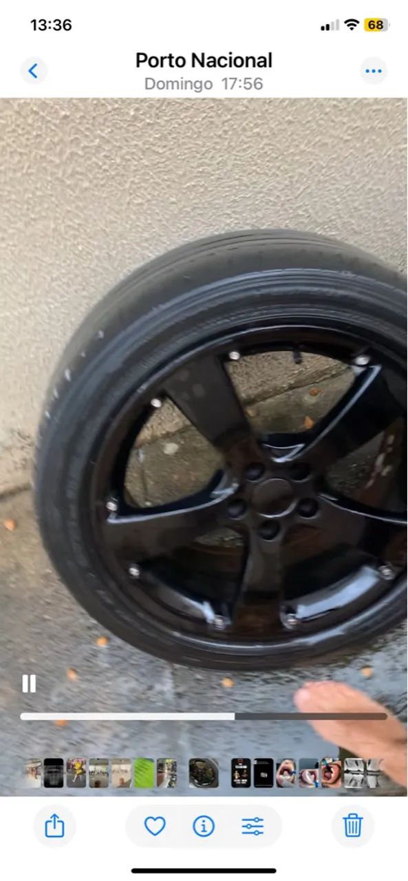 Rodas aro 17 furacão 5x100 valor 2800,00 com os pneus  - Foto 3