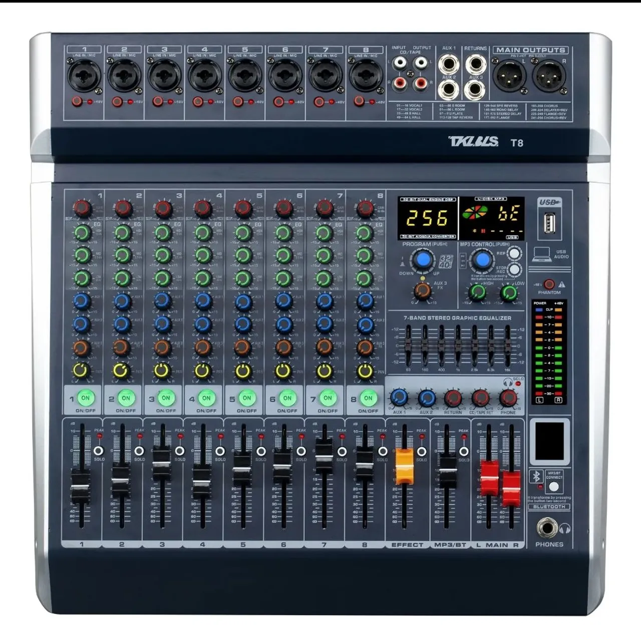 Mesa de Som TKL T8 - 8 Canais