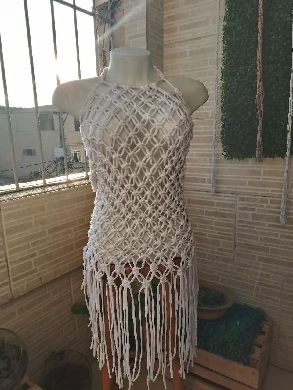 Saída de praia em macramê 65562799732994121