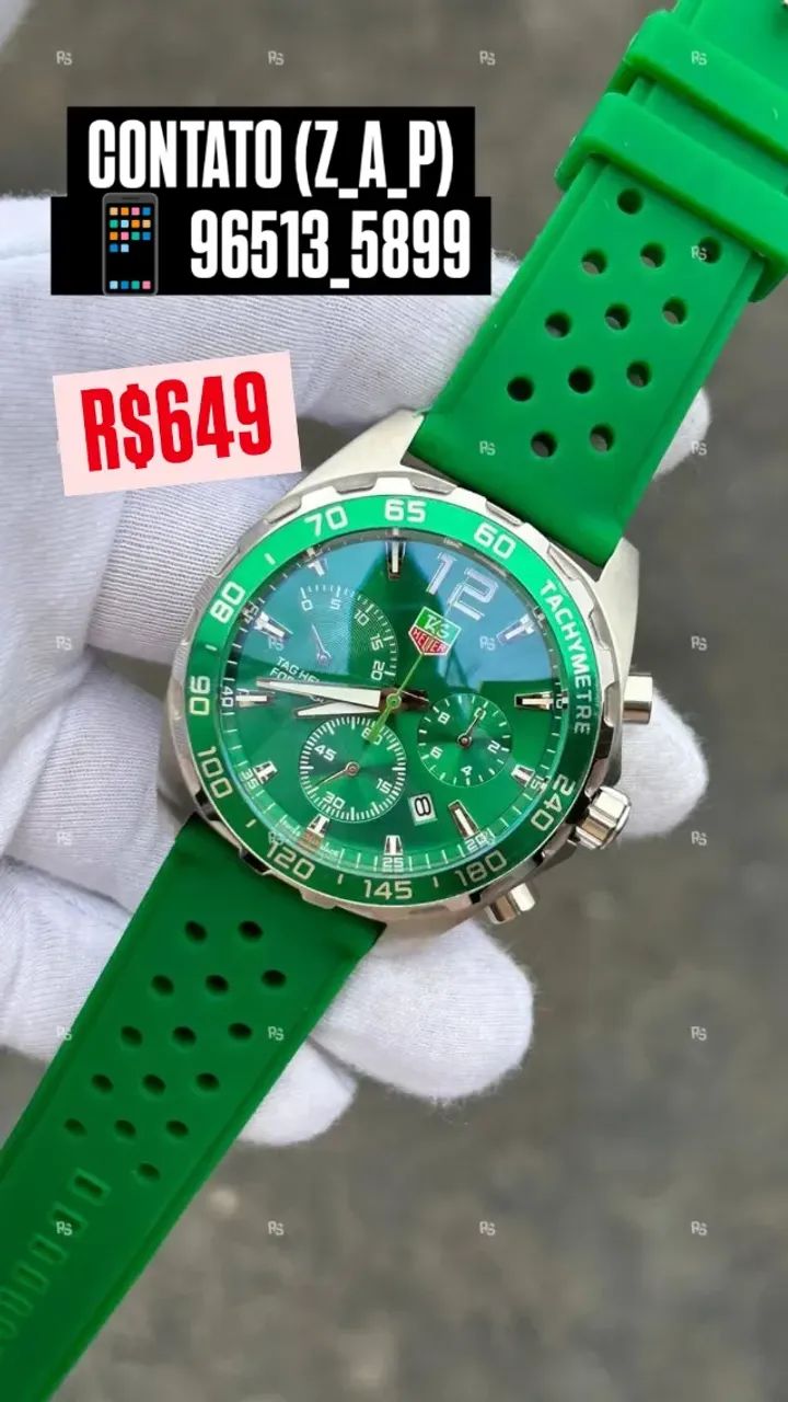 Relógio TAG HEUER FORMULA 1 PULSEIRA DE BORRACHA VERDE