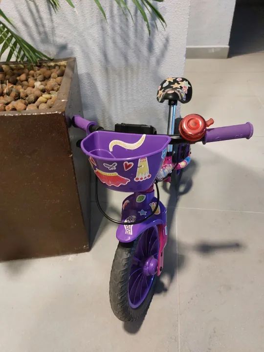 Bicicleta Nathor Rosa Infantil Sem Pedal Balance Aro 12 - Foto 2