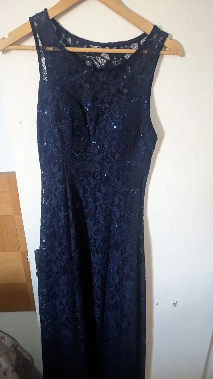 Vestido de renda azul marinho tamanho P - Foto 2