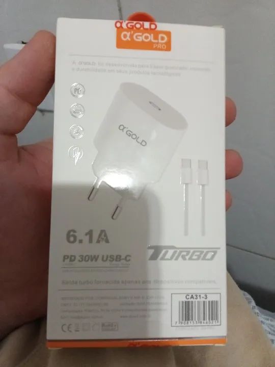 Carregador para iPhone 15 pro e max USB-C - Foto 3