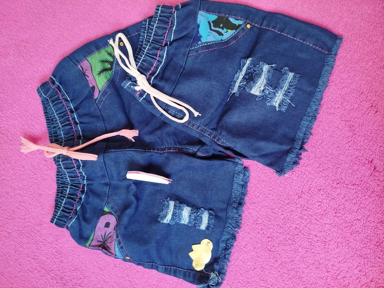 Shorts Jeans Infantil com Detalhes - Foto 3